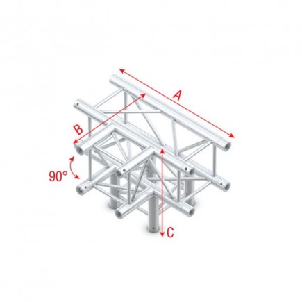 Milos FQ30020 Pro-30 Square F Truss - T-Cross + Down 4-way - 71cm